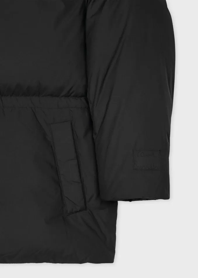 Womens Paul Smith Coats and Jackets Black Detachable Scarf Down Filled Coat