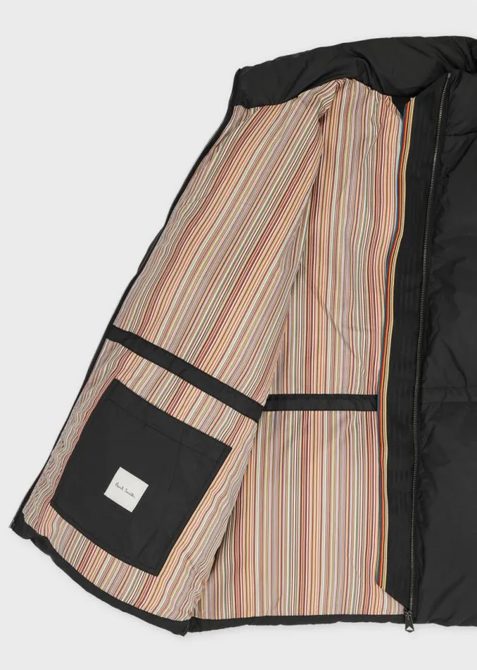 Womens Paul Smith Coats and Jackets Black Detachable Scarf Down Filled Coat