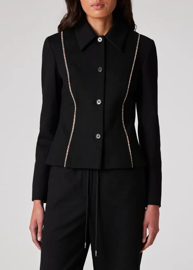 Womens Paul Smith Coats and Jackets Black Milano Jacket With Signature Stripe