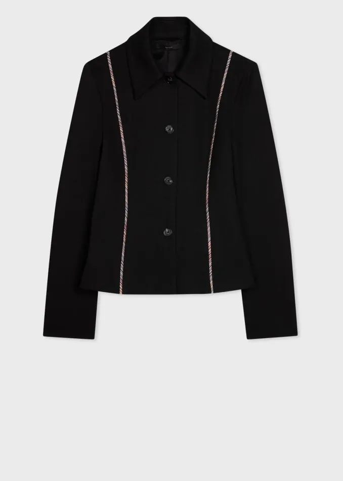 Womens Paul Smith Coats and Jackets Black Milano Jacket With Signature Stripe