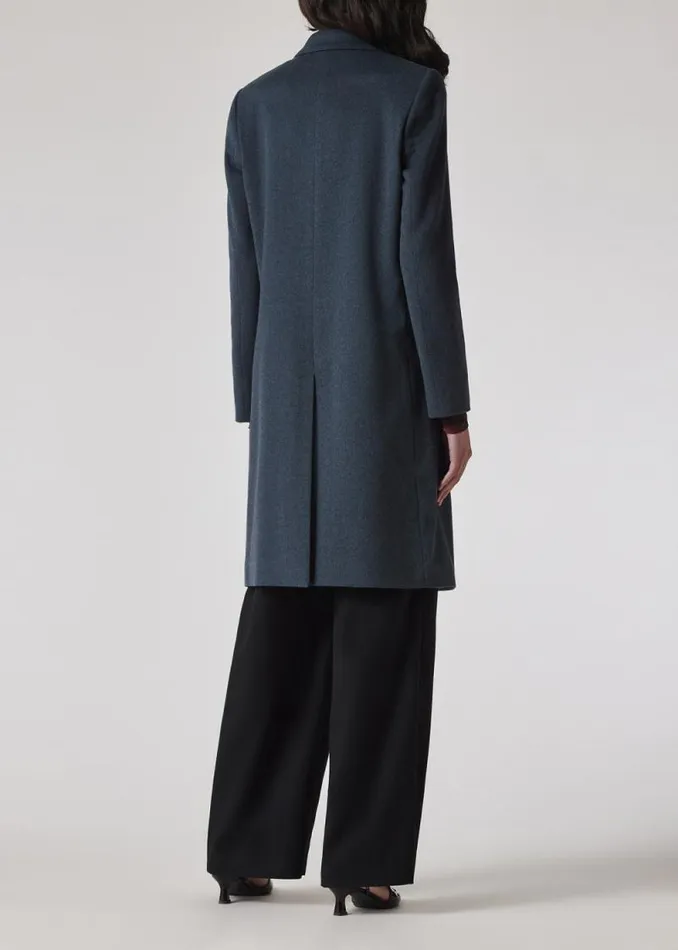 Womens Paul Smith Coats and Jackets Blue Melange WoolCashmere Epsom Coat Womens Paul Smith Coats and Jackets Blue Melange WoolCashmere Epsom Coat