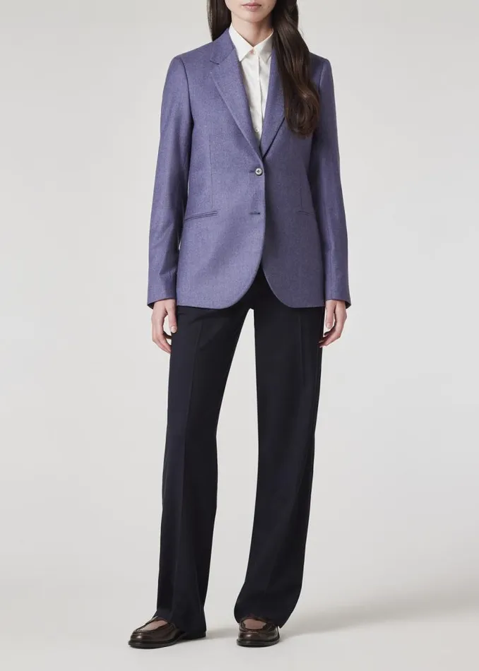 Womens Paul Smith Coats and Jackets Blue WoolCashmere Flannel TwoButton Blazer Womens Paul Smith Coats and Jackets Blue WoolCashmere Flannel TwoButton Blazer