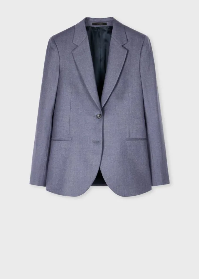 Womens Paul Smith Coats and Jackets Blue WoolCashmere Flannel TwoButton Blazer Womens Paul Smith Coats and Jackets Blue WoolCashmere Flannel TwoButton Blazer