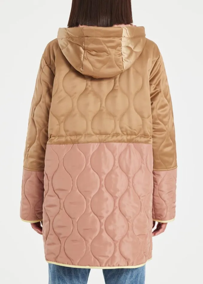 Womens Paul Smith Coats and Jackets Camel Satin Quilted Mid Length Coat