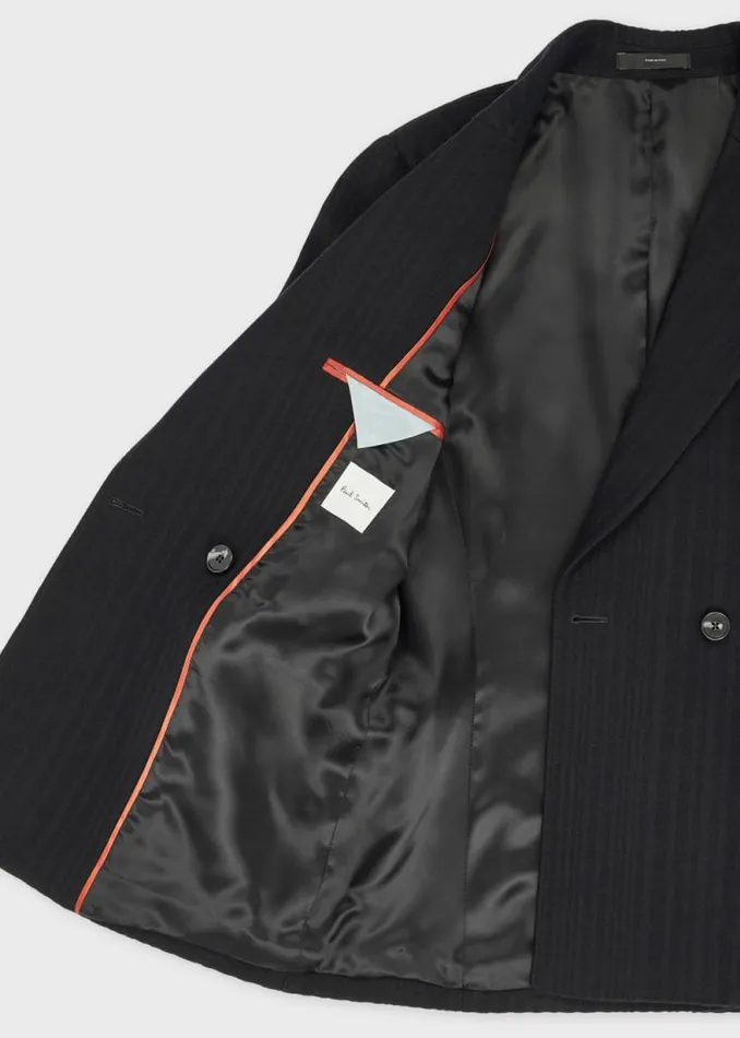 Womens Paul Smith Coats and Jackets Dark Navy 039Shadow Stripe039 Double Breasted Blazer Womens Paul Smith Coats and Jackets Dark Navy 039Shadow Stripe039 Double Breasted Blazer