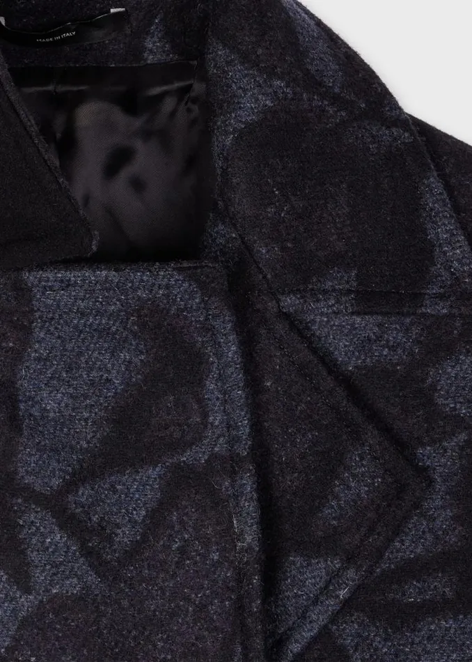 Womens Paul Smith Coats and Jackets Dark Navy 039Solar Gram039 Wool Cocoon Coat Womens Paul Smith Coats and Jackets Dark Navy 039Solar Gram039 Wool Cocoon Coat