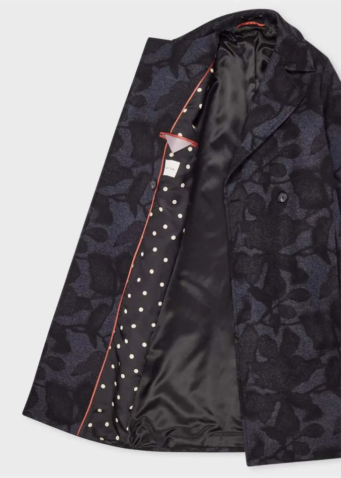Womens Paul Smith Coats and Jackets Dark Navy 039Solar Gram039 Wool Cocoon Coat Womens Paul Smith Coats and Jackets Dark Navy 039Solar Gram039 Wool Cocoon Coat