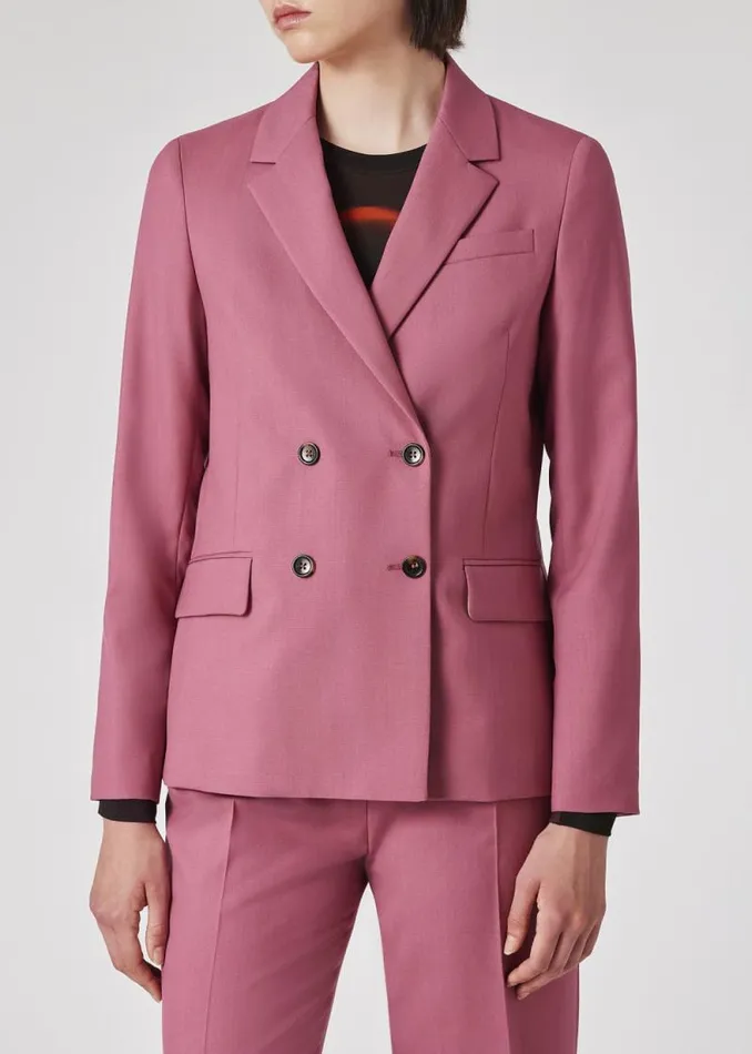 Womens Paul Smith Coats and Jackets Mauve Wool DoubleBreasted Blazer