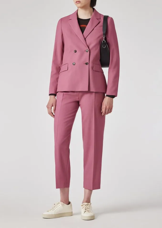 Womens Paul Smith Coats and Jackets Mauve Wool DoubleBreasted Blazer Womens Paul Smith Coats and Jackets Mauve Wool DoubleBreasted Blazer