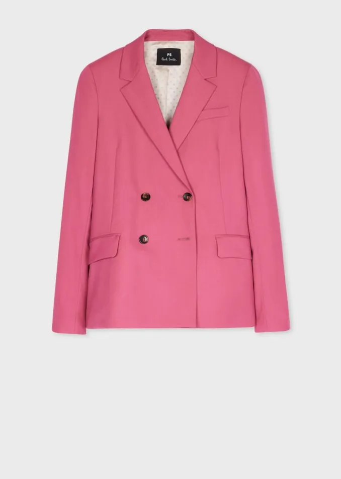 Womens Paul Smith Coats and Jackets Mauve Wool DoubleBreasted Blazer Womens Paul Smith Coats and Jackets Mauve Wool DoubleBreasted Blazer