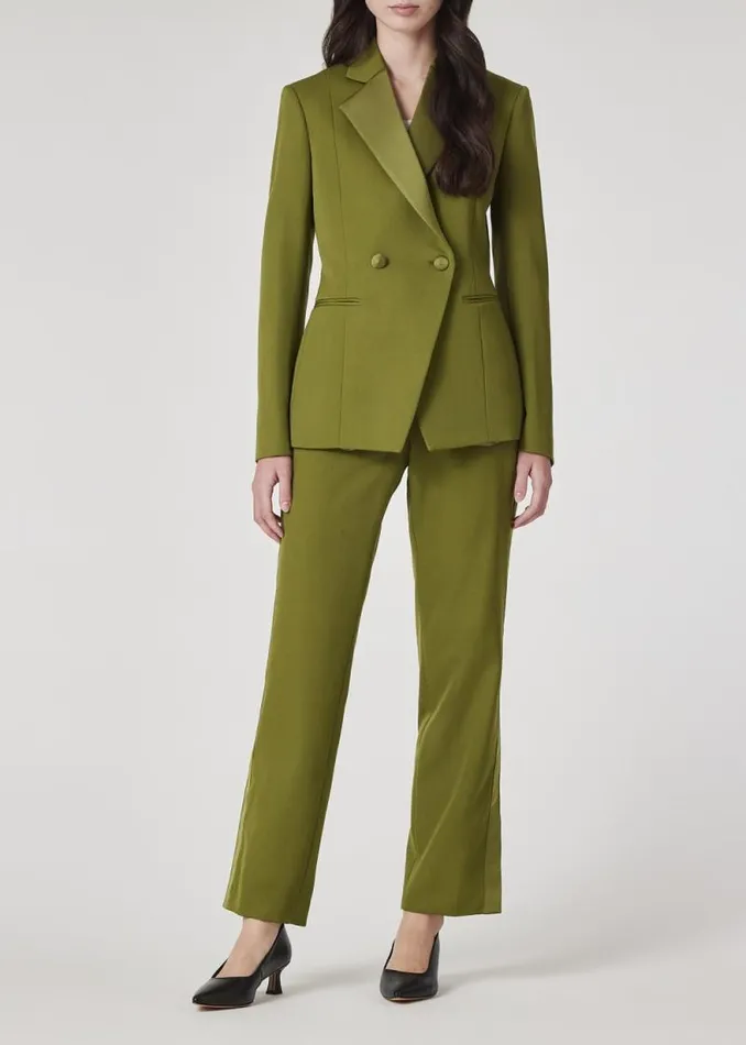 Womens Paul Smith Coats and Jackets Olive Green Wool Gabardine DoubleBreasted Blazer Womens Paul Smith Coats and Jackets Olive Green Wool Gabardine DoubleBreasted Blazer