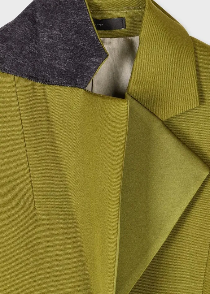 Womens Paul Smith Coats and Jackets Olive Green Wool Gabardine DoubleBreasted Blazer Womens Paul Smith Coats and Jackets Olive Green Wool Gabardine DoubleBreasted Blazer