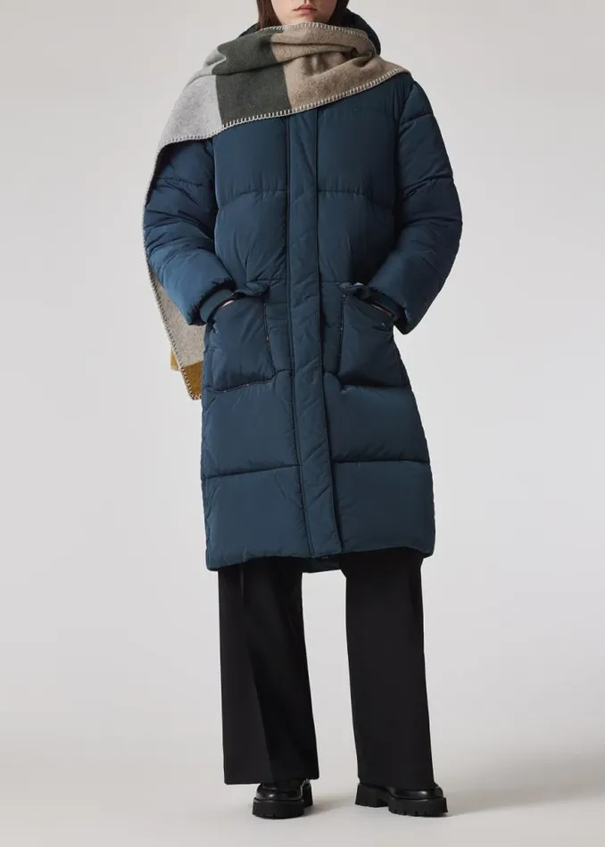 Womens Paul Smith Coats and Jackets Peacock Blue RecycledNylon Wadded Coat