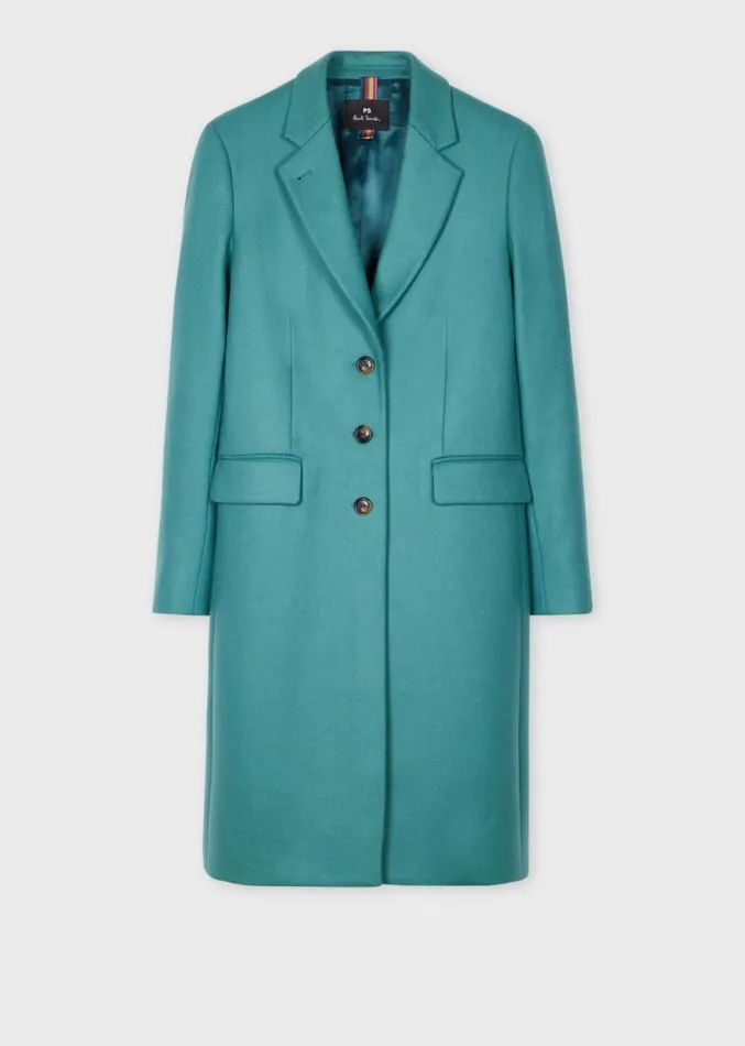 Womens Paul Smith Coats and Jackets Peacock WoolBlend Epsom Coat Womens Paul Smith Coats and Jackets Peacock WoolBlend Epsom Coat