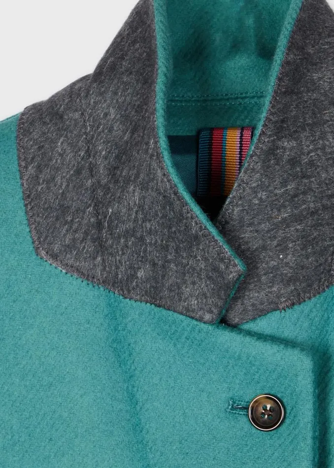 Womens Paul Smith Coats and Jackets Peacock WoolBlend Epsom Coat Womens Paul Smith Coats and Jackets Peacock WoolBlend Epsom Coat