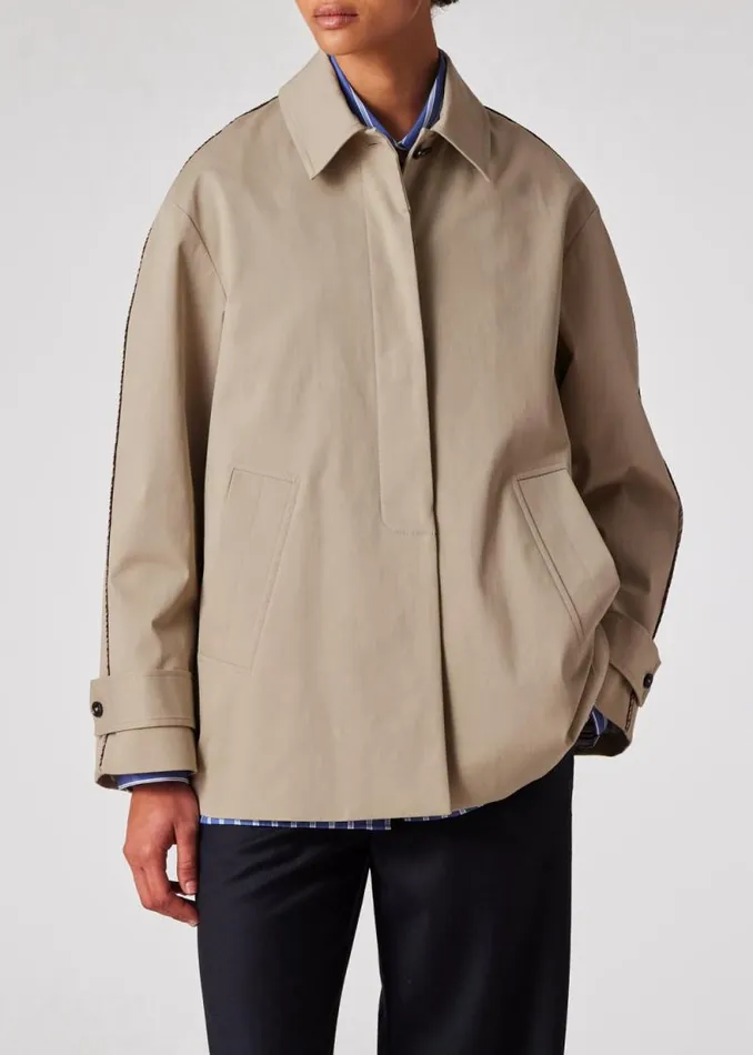 Womens Paul Smith Coats and Jackets Stone Cotton Trapeze Short Jacket