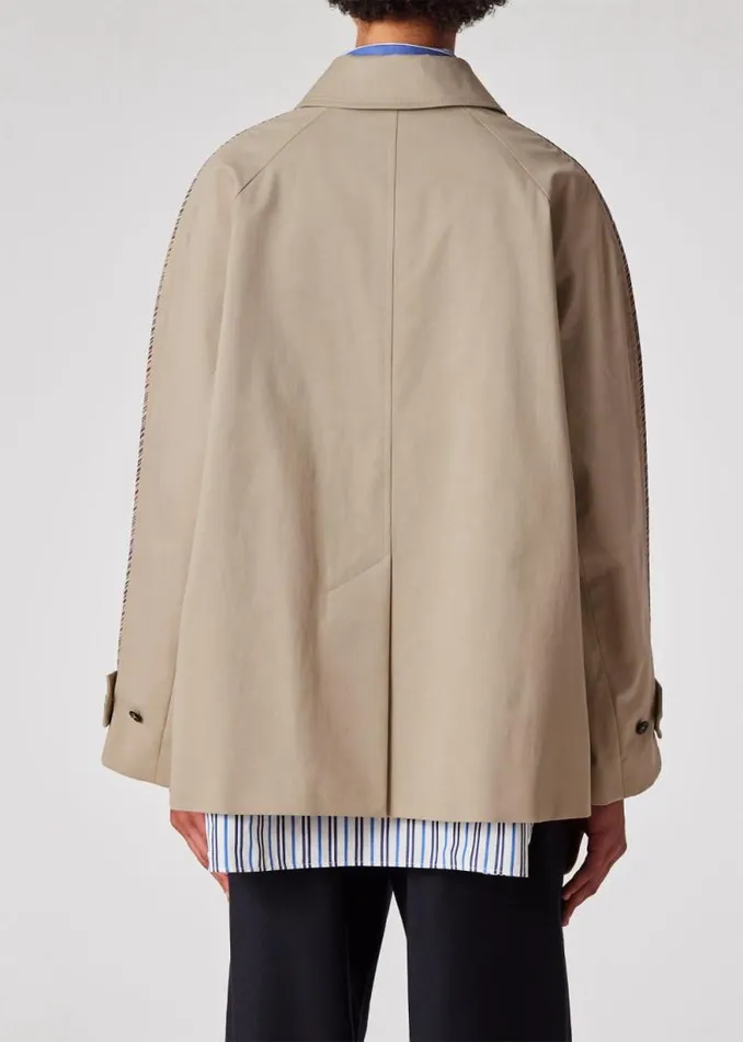 Womens Paul Smith Coats and Jackets Stone Cotton Trapeze Short Jacket Womens Paul Smith Coats and Jackets Stone Cotton Trapeze Short Jacket