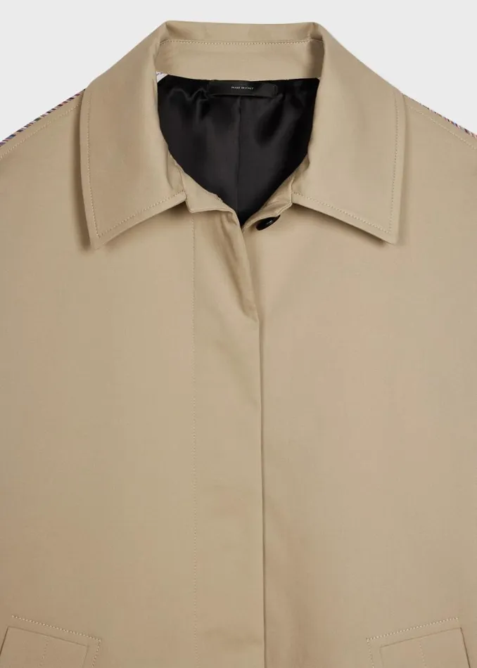 Womens Paul Smith Coats and Jackets Stone Cotton Trapeze Short Jacket Womens Paul Smith Coats and Jackets Stone Cotton Trapeze Short Jacket