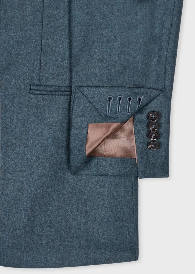 Womens Paul Smith Coats and Jackets Teal WoolCashmere Flannel TwoButton Blazer Womens Paul Smith Coats and Jackets Teal WoolCashmere Flannel TwoButton Blazer