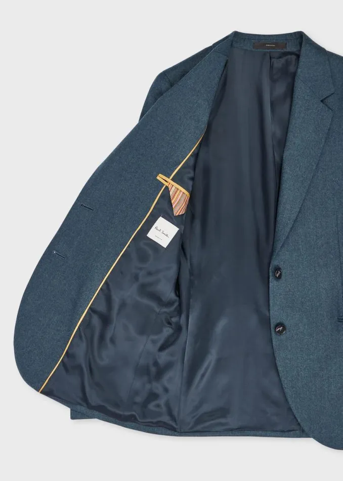 Womens Paul Smith Coats and Jackets Teal WoolCashmere Flannel TwoButton Blazer Womens Paul Smith Coats and Jackets Teal WoolCashmere Flannel TwoButton Blazer
