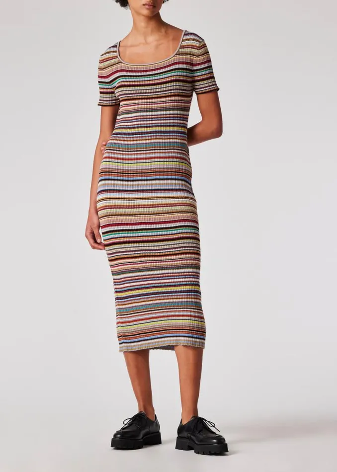 Womens Paul Smith Dresses 039Signature Stripe039 Knitted Cotton Dress