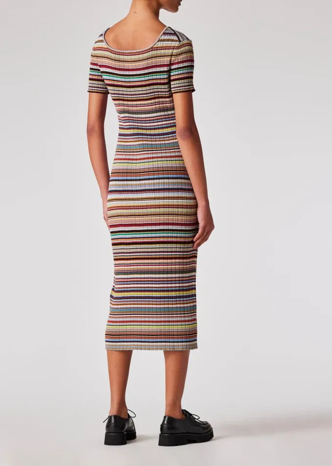 Womens Paul Smith Dresses 039Signature Stripe039 Knitted Cotton Dress Womens Paul Smith Dresses 039Signature Stripe039 Knitted Cotton Dress