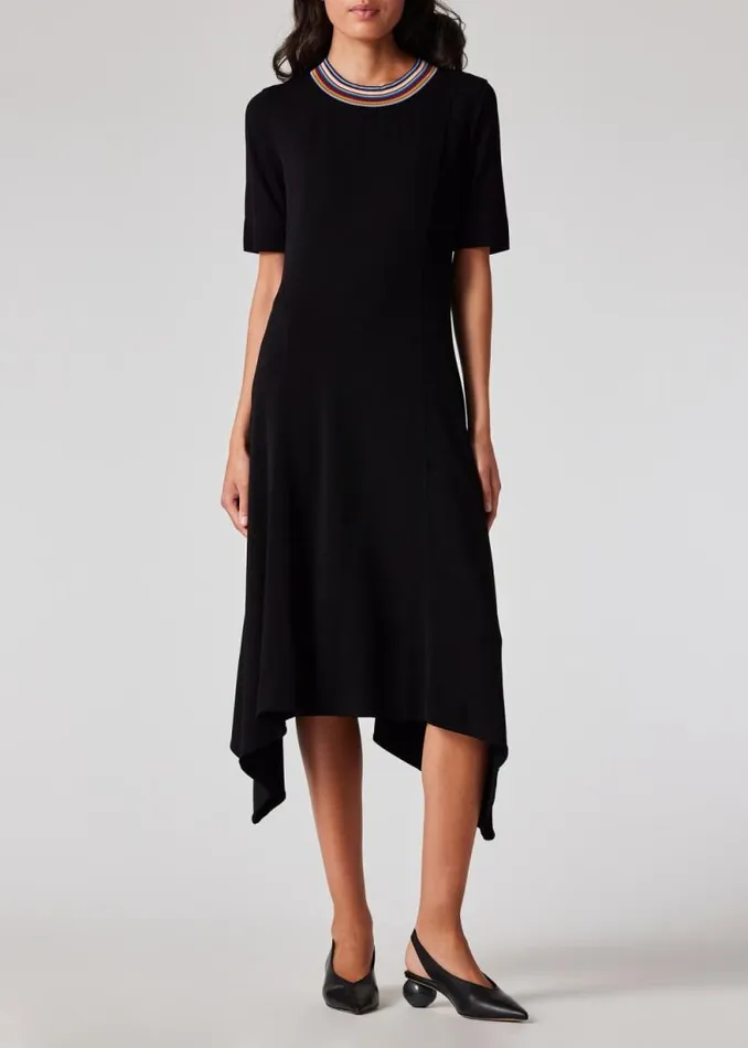 Womens Paul Smith Dresses Black Jersey Hanky Hem Dress