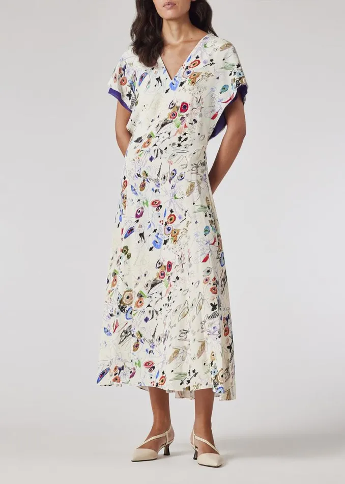 Womens Paul Smith Dresses Cream 039Sketchbook Botanical039 Silk Dress