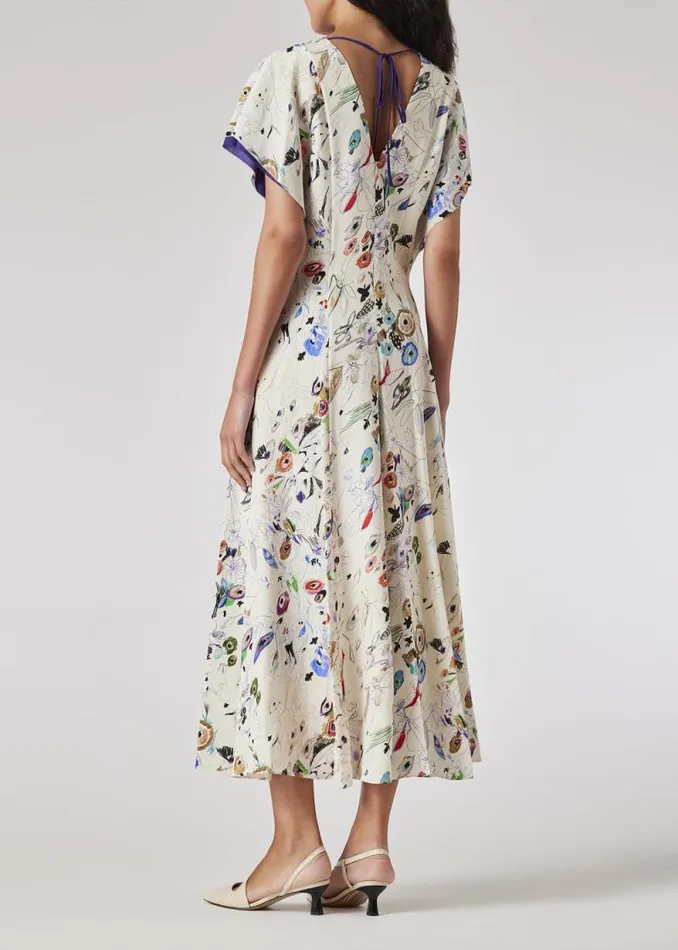 Womens Paul Smith Dresses Cream 039Sketchbook Botanical039 Silk Dress Womens Paul Smith Dresses Cream 039Sketchbook Botanical039 Silk Dress