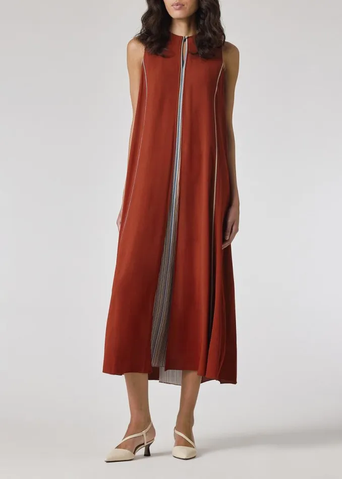Womens Paul Smith Dresses Terracotta 039Signature Stripe039 Keyhole Sleeveless Dress Womens Paul Smith Dresses Terracotta 039Signature Stripe039 Keyhole Sleeveless Dress