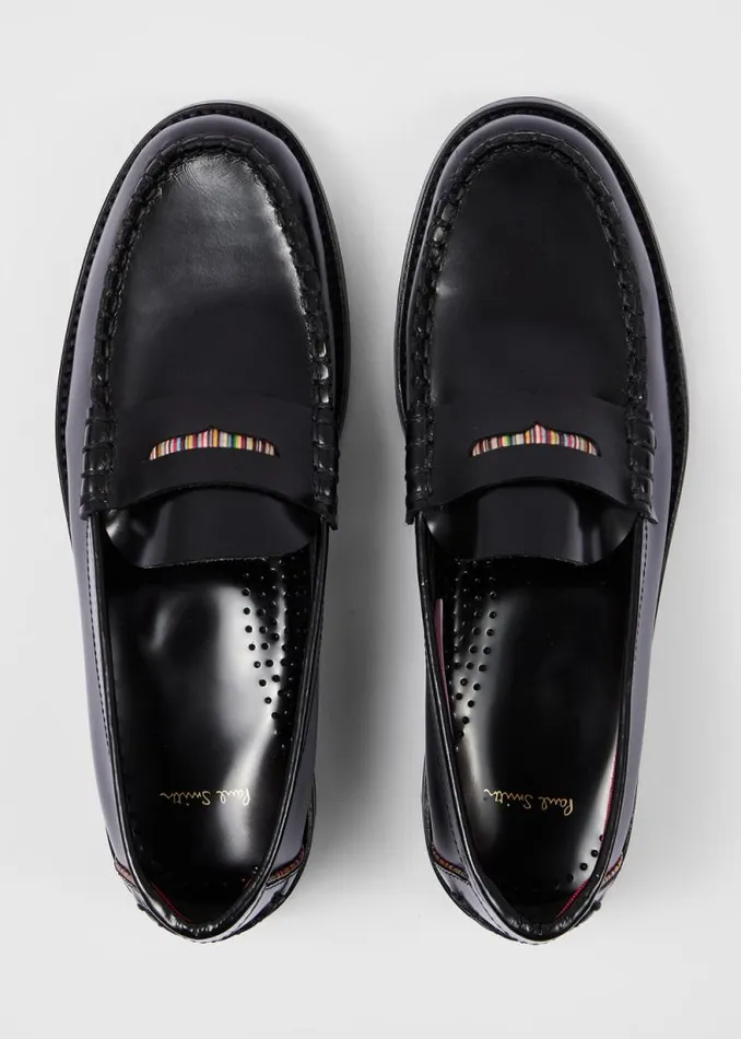 Womens Paul Smith Flats Black Laida HighShine Loafers