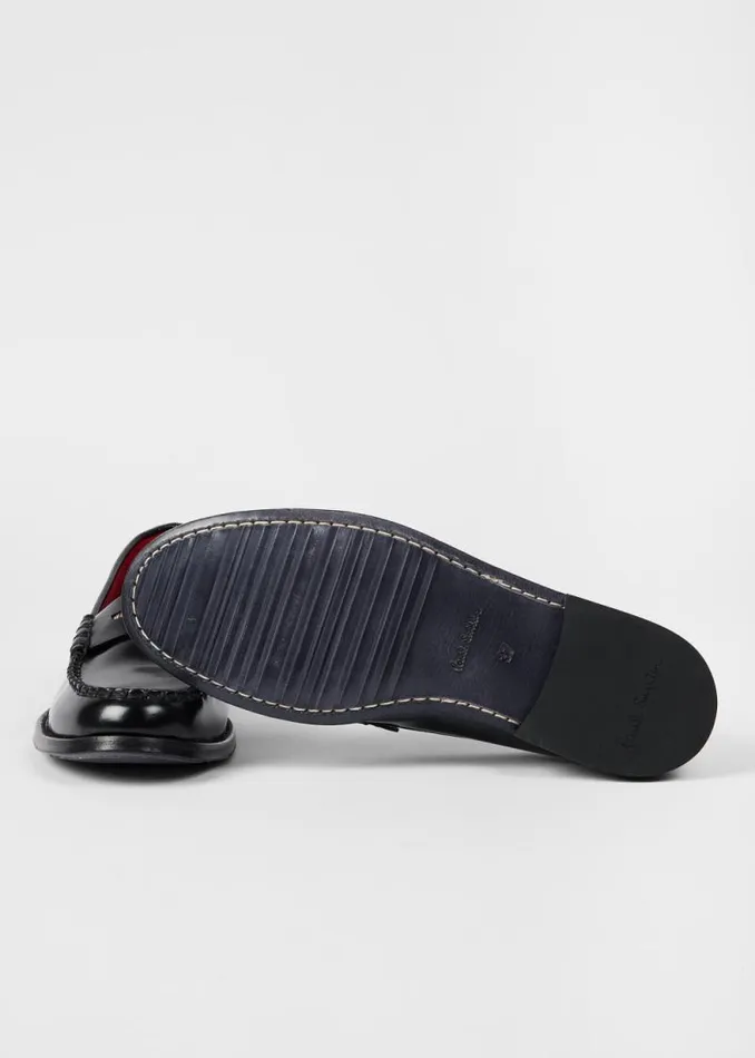 Womens Paul Smith Flats Black Laida HighShine Loafers