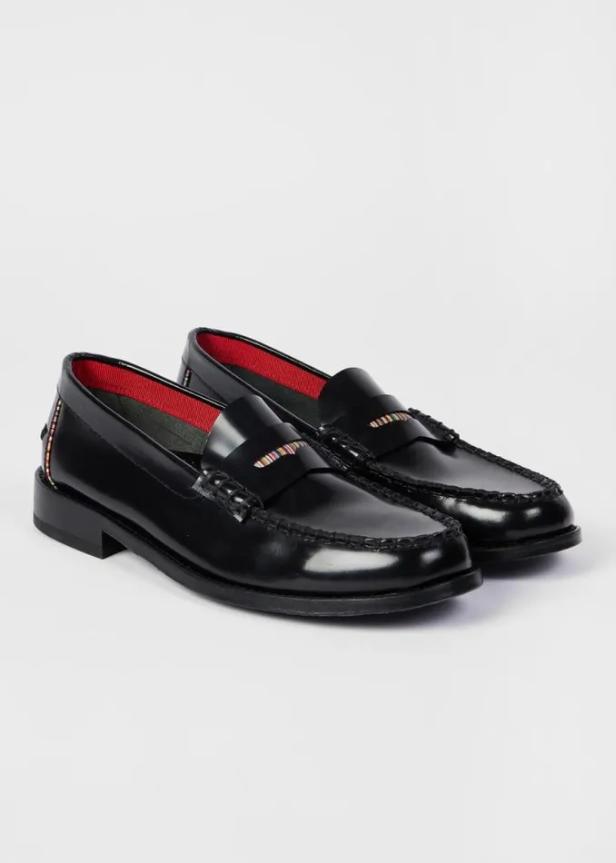 Womens Paul Smith Flats Black Laida HighShine Loafers