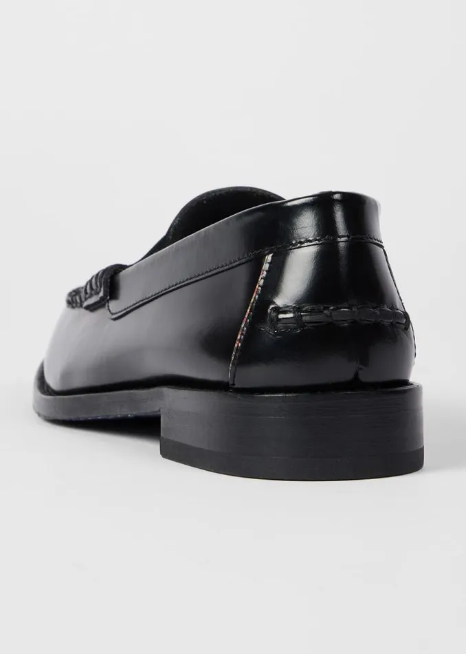 Womens Paul Smith Flats Black Laida HighShine Loafers