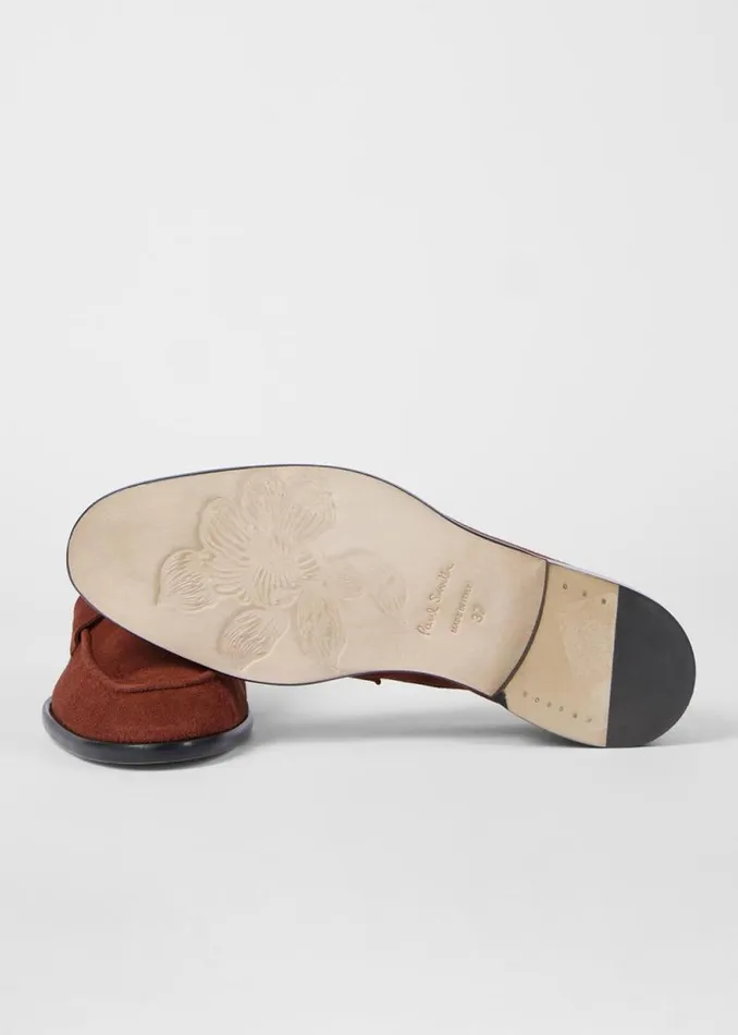 Womens Paul Smith Flats Dark Burgundy Suede 039Figaro039 Loafers