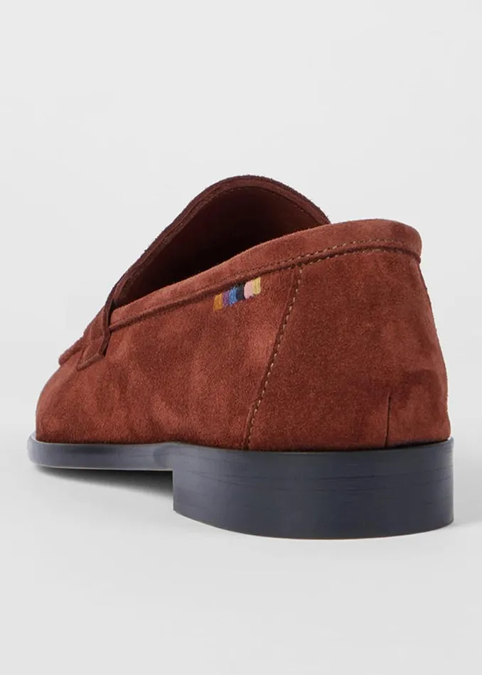 Womens Paul Smith Flats Dark Burgundy Suede 039Figaro039 Loafers