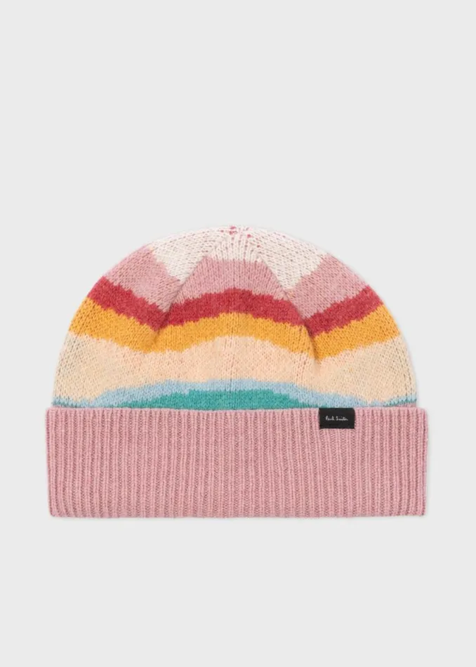 Womens Paul Smith Hats and Gloves Pink 039Swirl039 Knitted Beanie