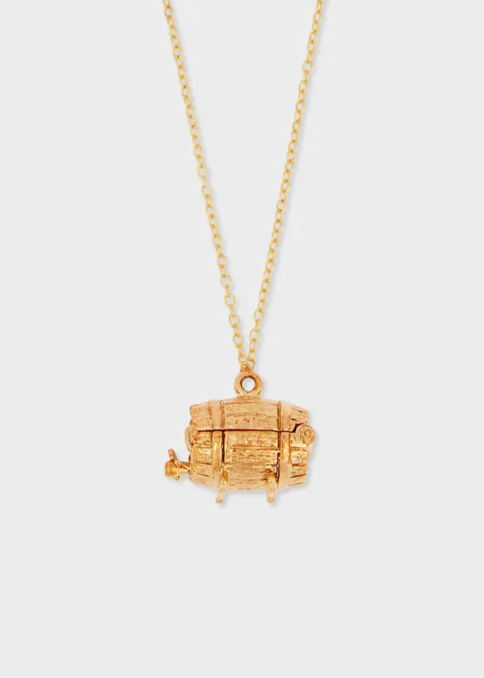 Womens Paul Smith Jewellery 039Articulated Gold Wine Barrel With Man and Bottle039 Necklace By Baroque Rocks Womens Paul Smith Jewellery 039Articulated Gold Wine Barrel With Man and Bottle039 Necklace By Baroque Rocks