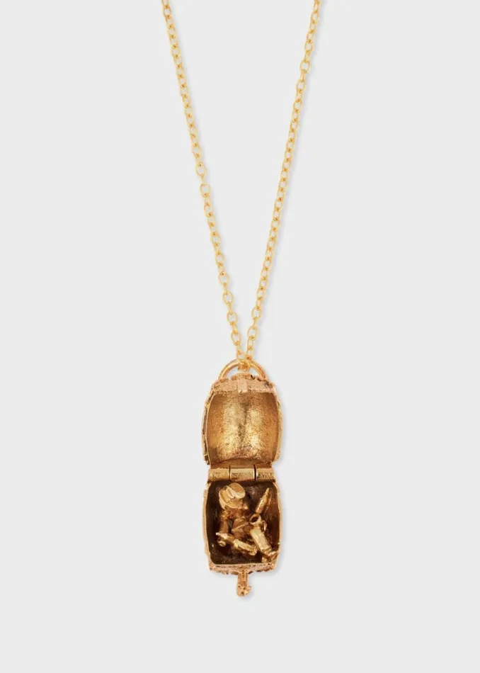 Womens Paul Smith Jewellery 039Articulated Gold Wine Barrel With Man and Bottle039 Necklace By Baroque Rocks Womens Paul Smith Jewellery 039Articulated Gold Wine Barrel With Man and Bottle039 Necklace By Baroque Rocks