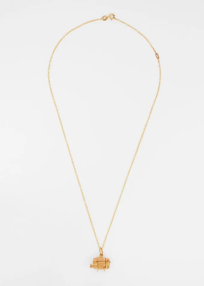 Womens Paul Smith Jewellery 039Articulated Gold Wine Barrel With Man and Bottle039 Necklace By Baroque Rocks Womens Paul Smith Jewellery 039Articulated Gold Wine Barrel With Man and Bottle039 Necklace By Baroque Rocks