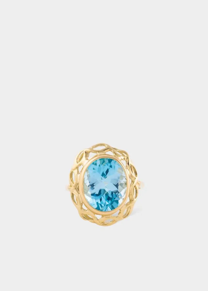 Womens Paul Smith Jewellery 039Enormous Sky Blue Topaz039 Gold Cocktail Ring By Baroque Rocks Womens Paul Smith Jewellery 039Enormous Sky Blue Topaz039 Gold Cocktail Ring By Baroque Rocks