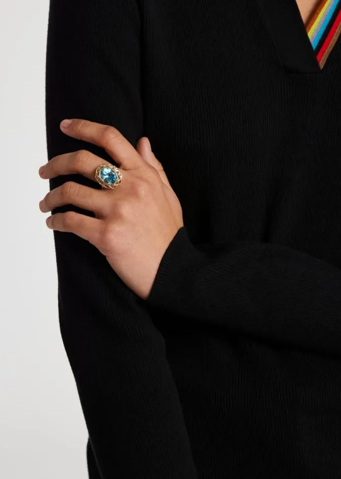 Womens Paul Smith Jewellery 039Enormous Sky Blue Topaz039 Gold Cocktail Ring By Baroque Rocks Womens Paul Smith Jewellery 039Enormous Sky Blue Topaz039 Gold Cocktail Ring By Baroque Rocks