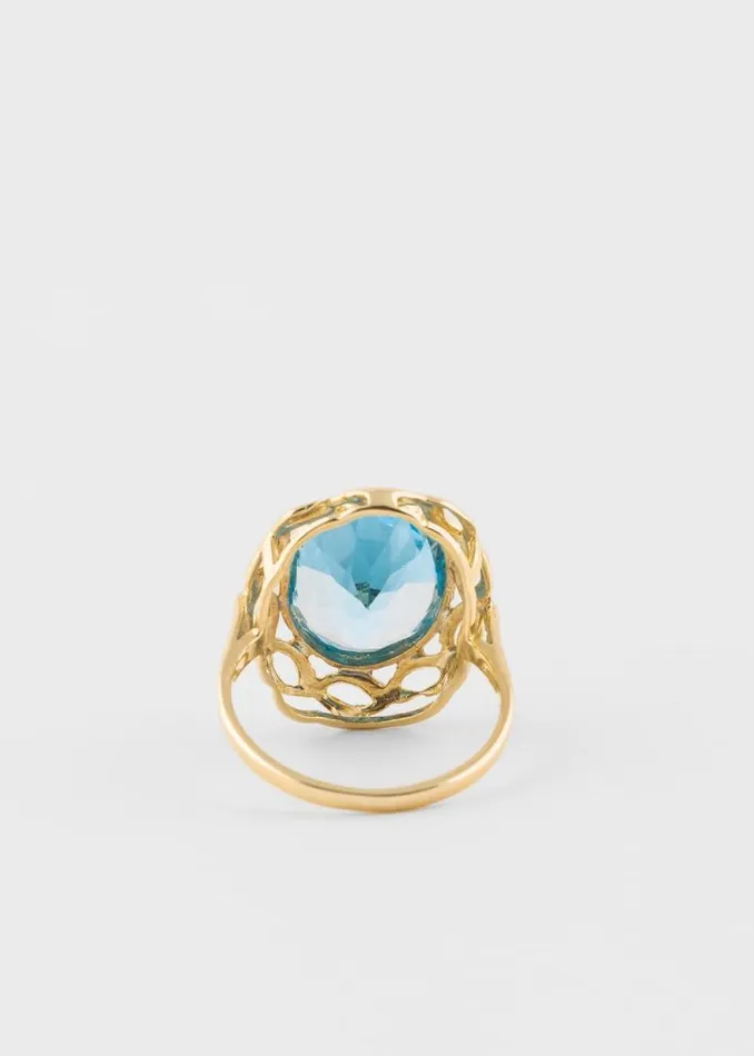 Womens Paul Smith Jewellery 039Enormous Sky Blue Topaz039 Gold Cocktail Ring By Baroque Rocks Womens Paul Smith Jewellery 039Enormous Sky Blue Topaz039 Gold Cocktail Ring By Baroque Rocks