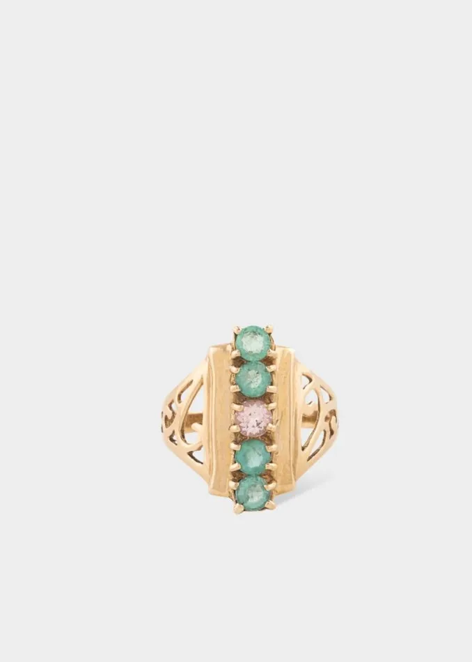 Womens Paul Smith Jewellery 039Extravagant Emerald And Morganite039 Gold Cocktail Ring By Baroque Rocks Womens Paul Smith Jewellery 039Extravagant Emerald And Morganite039 Gold Cocktail Ring By Baroque Rocks
