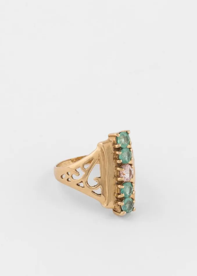 Womens Paul Smith Jewellery 039Extravagant Emerald And Morganite039 Gold Cocktail Ring By Baroque Rocks Womens Paul Smith Jewellery 039Extravagant Emerald And Morganite039 Gold Cocktail Ring By Baroque Rocks