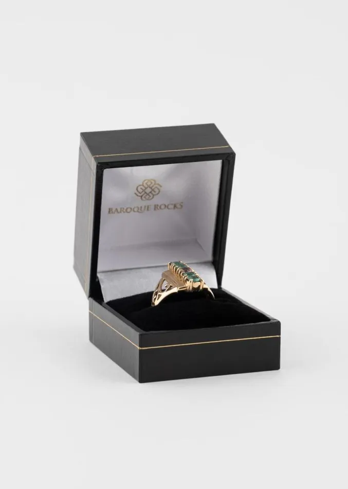 Womens Paul Smith Jewellery 039Extravagant Emerald And Morganite039 Gold Cocktail Ring By Baroque Rocks Womens Paul Smith Jewellery 039Extravagant Emerald And Morganite039 Gold Cocktail Ring By Baroque Rocks