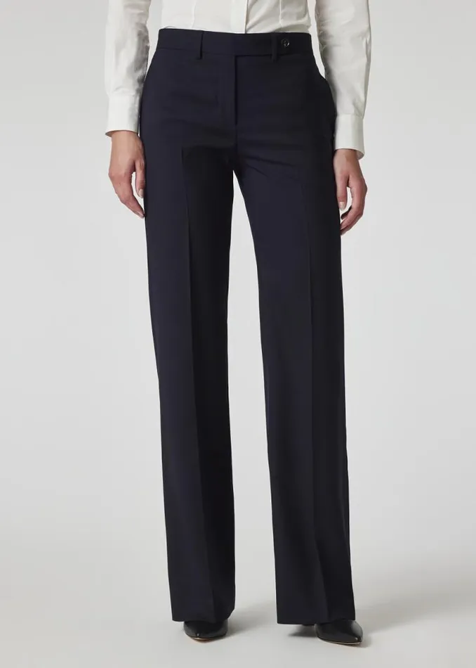 Womens Paul Smith Pants 039A Suit To Travel In039 8211 Navy Wool Bootcut Trousers