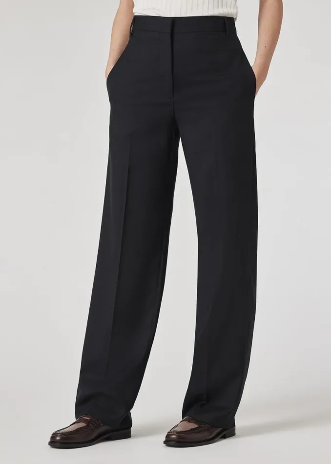 Womens Paul Smith Pants A Suit To Travel In 8211 Black StraightLeg Wool Trousers