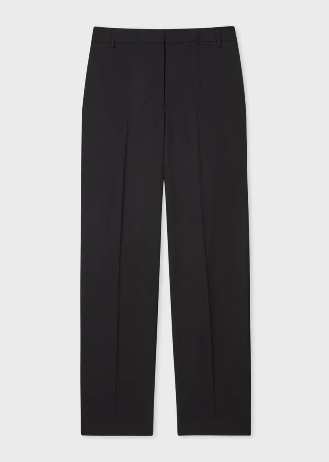 Womens Paul Smith Pants A Suit To Travel In 8211 Black StraightLeg Wool Trousers Womens Paul Smith Pants A Suit To Travel In 8211 Black StraightLeg Wool Trousers