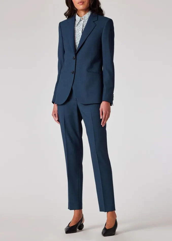 Womens Paul Smith Pants A Suit To Travel In 8211 Petrol Blue SlimFit Wool Trousers Womens Paul Smith Pants A Suit To Travel In 8211 Petrol Blue SlimFit Wool Trousers